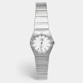 Pre Owned Omega Silver White Stainless Steel Constellation 131.10.25.60.02.001 Women's Wristwatch 25 mm