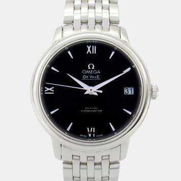 مملوكة مسبقًا Omega De Ville Prestige 424.10.33.20.01.001 Automatic Black Stainless Steel Women's Wristwatch 32.5 mm