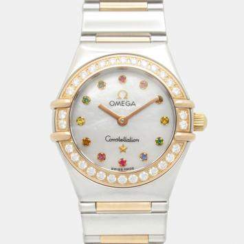 مملوكة مسبقًا Omega Constellation 1368.79 Quartz White 18k Rose Gold Stainless Steel Women's Wristwatch 23 mm