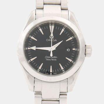 Pre Owned Omega Seamaster Aqua Terra 2577.50 Automatic Black Stainless Steel Men's Wristwatch 29mm