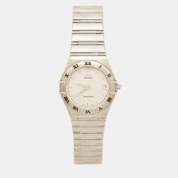 Pre Owned ساعة يد نسائية أوميغا كونستليشن 1512.30.00 ميناء فضي ستانلس ستيل 33.50 مم