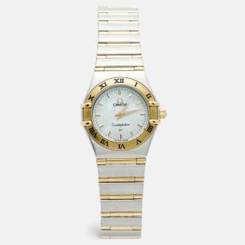 مملوكة مسبقًا Omega Constellation 795.1203 Quartz MOP 18K Yellow Gold Stainless Steel Women's Wristwatch 22 mm