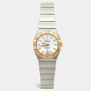 مملوكة مسبقًا Omega Constellation 123.20.24.60.02.002 Silver Dial 18K Yellow Gold Stainless Steel Women's Wristwatch 24 mm