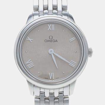 Pre Owned Omega De Ville Prestige 434.10.28.60.03.001 Quartz Grey Stainless Steel Women's Wristwatch 27.5mm