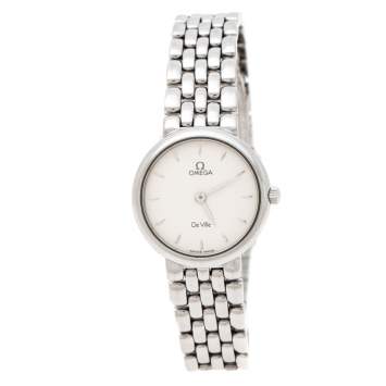 Pre Owned Omega Silver White Stainless Steel De Ville 795.1111 Women's Wristwatch 23 mm