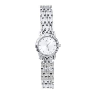 Pre Owned Omega Silver Stainless Steel De Ville 595.1055 Women's Wristwatch 22 mm