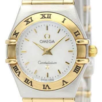 Pre Owned Omega Silver 18k Yellow Gold And Stainless Steel Quartz Constellation 1262.70 Women's Wristwatch 22 MM