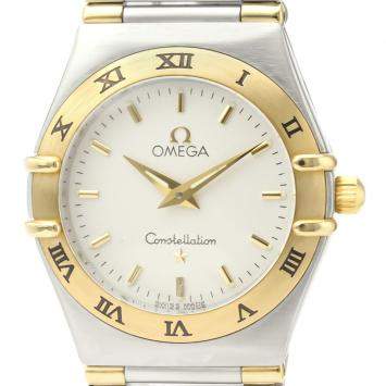 Pre Owned Omega Silver 18k Yellow Gold And Stainless Steel Constellation 1372.30 Quartz Women's Wristwatch 25 MM