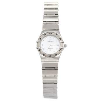 Pre Owned Omega Mother of Pearl Stainless Steel Constellation My Choice 795.1243 Women's Wristwatch 22.5 mm