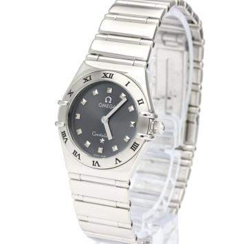Pre Owned Omega Grey Stainless Steel Constellation My Choice Quartz 1561.51 Women's Wristwatch 22 MM
