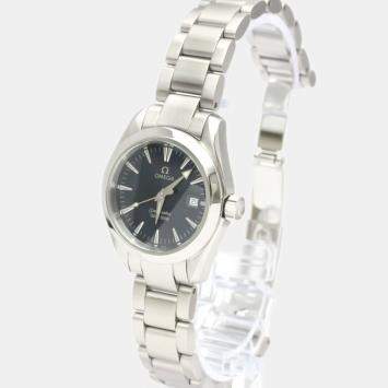 Pre Owned Omega Blue Stainless Steel Seamaster Aqua Terra 2577.80 Quartz Women's Wristwatch 29 mm