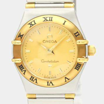 Pre Owned Omega 18K Yellow Gold And Stainless Steel Constellation 1362.10 Quartz Women's Wristwatch 22.5 mm