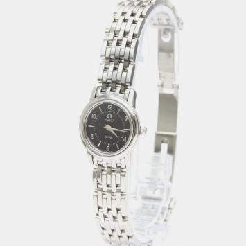 Pre Owned Omega Black Stainless Steel De Ville 4570.50 Quartz Women's Wristwatch 22 mm