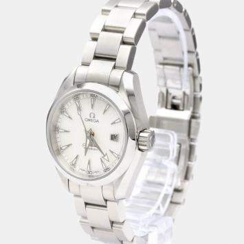 Pre Owned Omega Silver Stainless Steel Seamaster Aqua Terra 231.10.30.61.02.001 Quartz Women's Wristwatch 30 mm