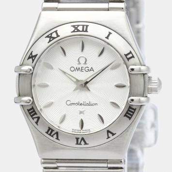 Pre Owned Omega Silver Stainless Steel Constellation 1562.31 Quartz Women's Wristwatch 22 mm