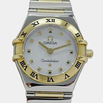 Pre Owned Omega MOP 18K Yellow Gold And Stainless Steel Constellation 1361.71 Women's Wristwatch 23 mm