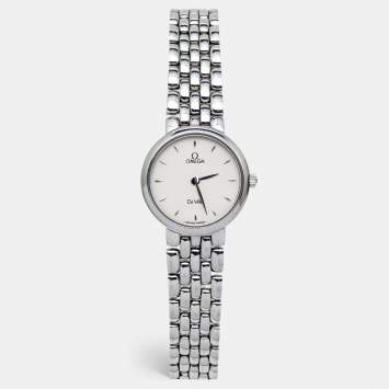 Pre Owned Omega Silver White Stainless Steel De Ville 795.1111 Women's Wristwatch 23 mm
