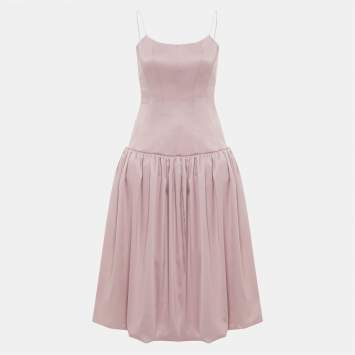 Pre Owned Onori Pink Corset Drop-Waist Satin Aria Dress S