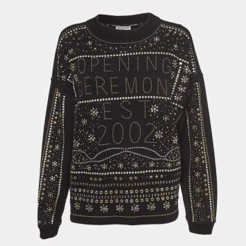 Pre Owned Opening Ceremony  Black Cotton Studded Sweatshirt S