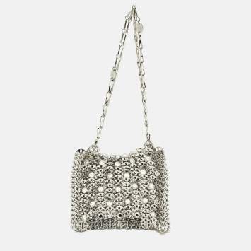 Pre Owned حقيبة معدنية فضية نانو أيقونية 1969 من باكو رابان