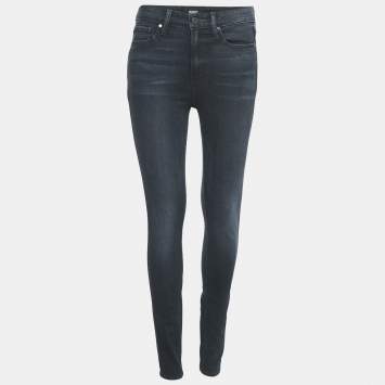 Pre Owned Paige Navy Blue Denim Hoxton Ultra Skinny Jeans M Waist 28"