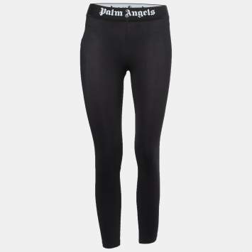 Pre Owned Palm Angels Black Classic Logo Printed Knit Leggings XS