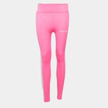 Pre Owned Palm Angels Fuchsia Pink Jersey Palm Cut-Out Detail Track Leggings S