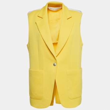 Pre Owned Palm Angels Yellow Cotton Blend Knit Sleeveless Jacket M