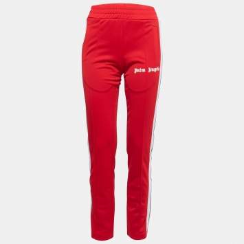 Pre Owned Palm Angels Red Jersey Stripe Detail Track Pants XXS
