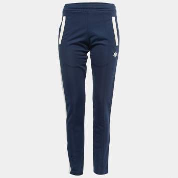 Pre Owned Palm Angels Blue Jersey Side Stripe Track Pants XXS