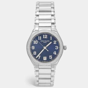 Patek Philippe Blue Stainless Steel Diamond Twenty-4 7300/1200A-001 Women's Wristwatch 36 mm