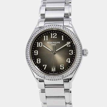 Pre Owned Patek Philippe Black Diamond Stainless Steel Twenty-4 7300/1200A-010 Women's Wristwatch 36 mm