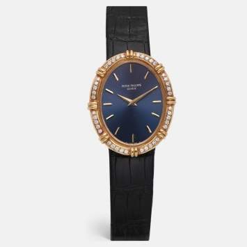 مملوكة مسبقًا Patek Philippe Ellipse 4286 18k Yellow Gold Diamond Women's Wristwatch 26 mm