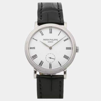 Pre Owned Pre-Owned Patek Philippe Calatrava 7119G-010 White Manual Winding 18k White Gold Women's Wristwatch 31 MM