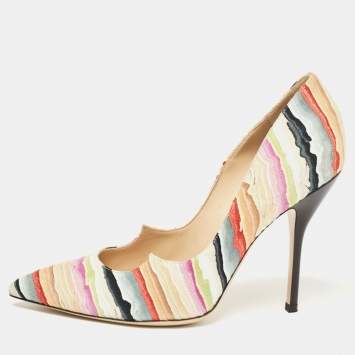 Pre Owned Paul Andrew Multicolor Suede Pointe Toe Pumps Size 39