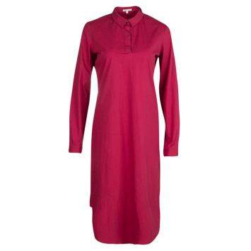 Pre Owned Paule Ka Red Cotton Long Sleeve Shirt Dress M