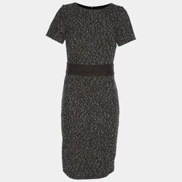 Pre Owned Paule Ka Black/White Tweed Dress S