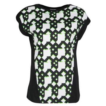 Pre Owned Peter Pilotto Black Geometric Print T-Shirt S