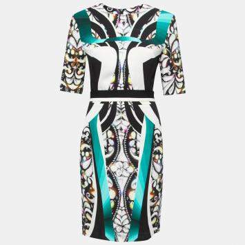 Peter Pilotto Multicolor Digital Print Belted Sheath Dress M