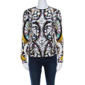 Peter Pilotto Multicolor Paisley Print Silk Long Sleeve Blouse S