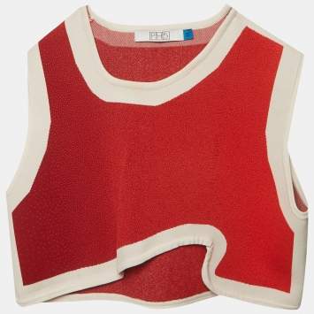 Pre Owned PH5 Red Stretch Knit Wavy Dahlia Crop Top M