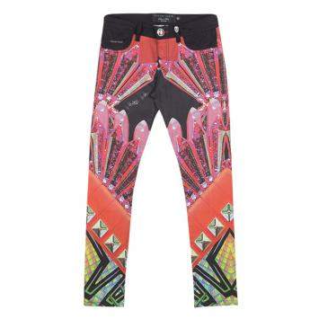 Pre Owned Philipp Plein Devil's Food Printed Stretch Cotton Jeggings S