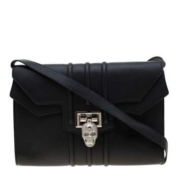 Pre Owned Philipp Plein Black Leather Hannah Shoulder Bag