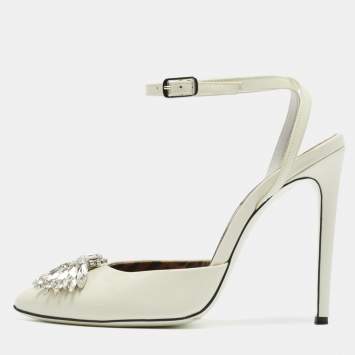 Pre Owned Philipp Plein White Patent Leather Vernice Pumps Size 40