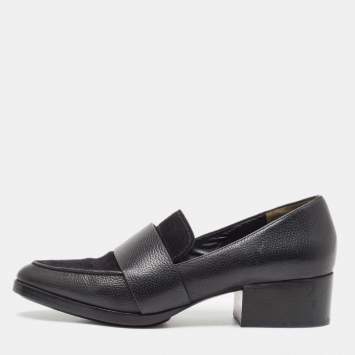 Pre Owned Philipp Plein Black Suede and Leather Loafers Size 40