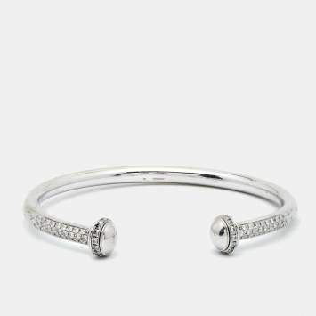 Pre Owned Piaget Possession Diamonds 18k White Gold Open Cuff Bracelet 16
