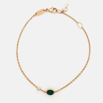 Piaget Possession Malachite Diamond 18k Rose Gold Bracelet