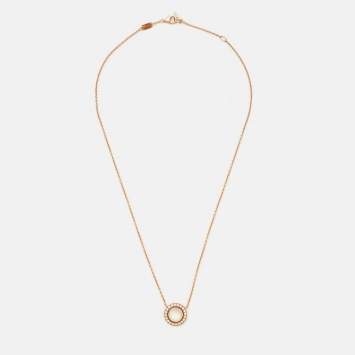 Piaget Possession Mother of Pearl Diamond 18k Rose Gold Necklace