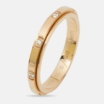 Pre Owned Piaget Possession Diamonds 18k Yellow Gold  Ring Size 53