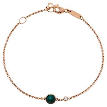 Pre Owned Piaget Possession Diamond Malachite 18K Rose Gold Bracelet